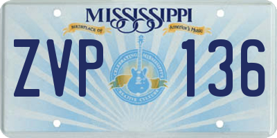 MS license plate ZVP136