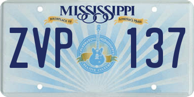 MS license plate ZVP137