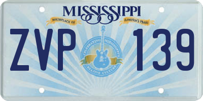 MS license plate ZVP139