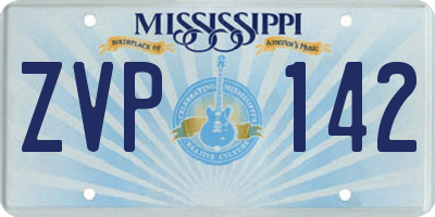 MS license plate ZVP142