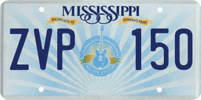 MS license plate ZVP150
