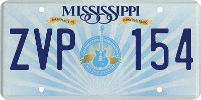 MS license plate ZVP154