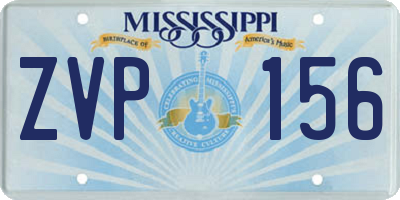 MS license plate ZVP156