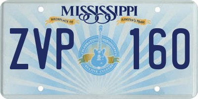 MS license plate ZVP160