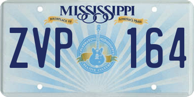 MS license plate ZVP164