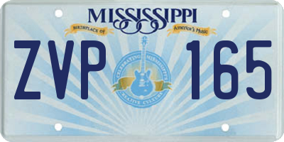 MS license plate ZVP165