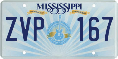 MS license plate ZVP167
