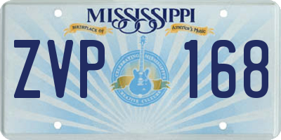 MS license plate ZVP168