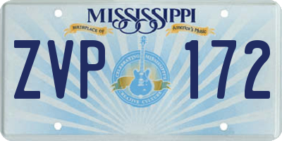 MS license plate ZVP172