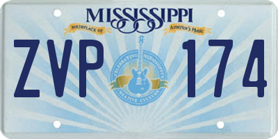 MS license plate ZVP174