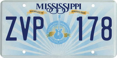 MS license plate ZVP178