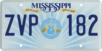 MS license plate ZVP182