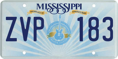 MS license plate ZVP183