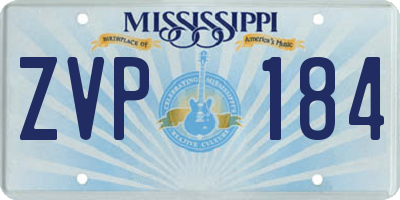 MS license plate ZVP184