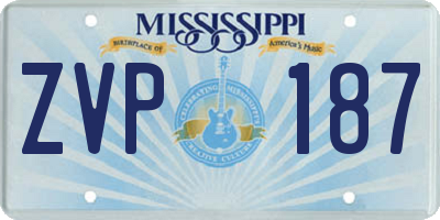 MS license plate ZVP187