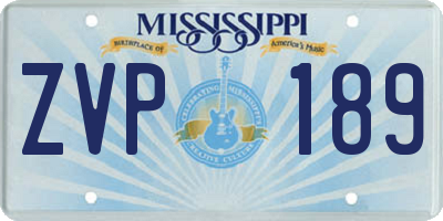 MS license plate ZVP189