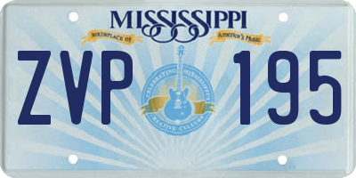 MS license plate ZVP195