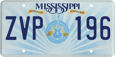 MS license plate ZVP196