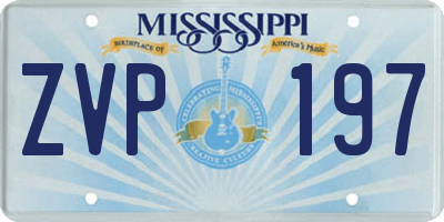 MS license plate ZVP197