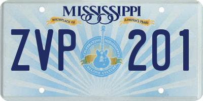 MS license plate ZVP201