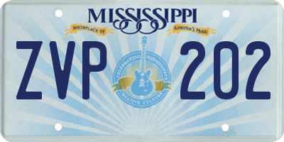 MS license plate ZVP202
