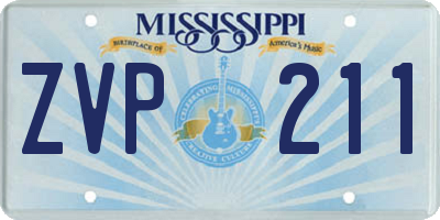 MS license plate ZVP211