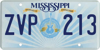 MS license plate ZVP213