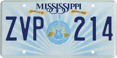 MS license plate ZVP214