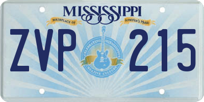 MS license plate ZVP215