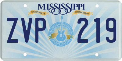 MS license plate ZVP219