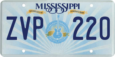 MS license plate ZVP220