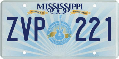 MS license plate ZVP221