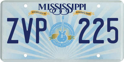 MS license plate ZVP225