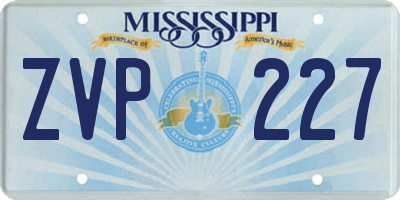 MS license plate ZVP227