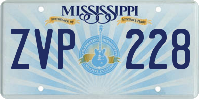 MS license plate ZVP228