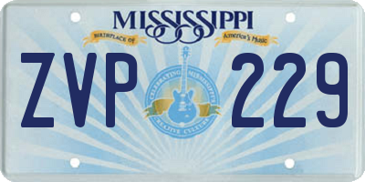MS license plate ZVP229