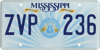 MS license plate ZVP236