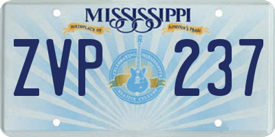 MS license plate ZVP237