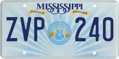MS license plate ZVP240