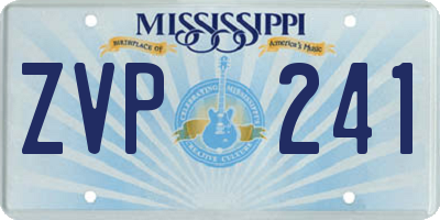 MS license plate ZVP241