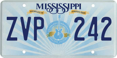 MS license plate ZVP242
