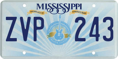 MS license plate ZVP243