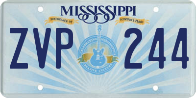 MS license plate ZVP244