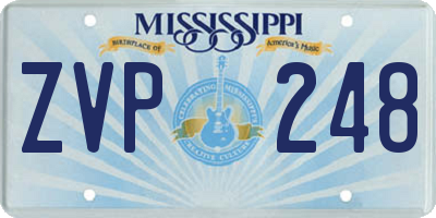 MS license plate ZVP248