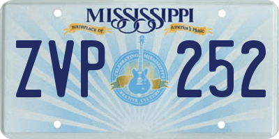 MS license plate ZVP252