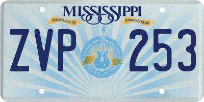 MS license plate ZVP253