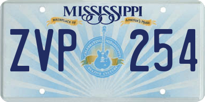 MS license plate ZVP254