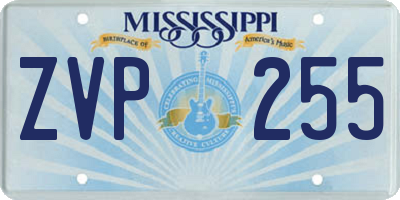 MS license plate ZVP255