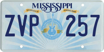 MS license plate ZVP257