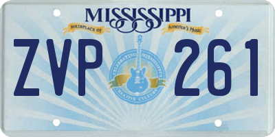MS license plate ZVP261